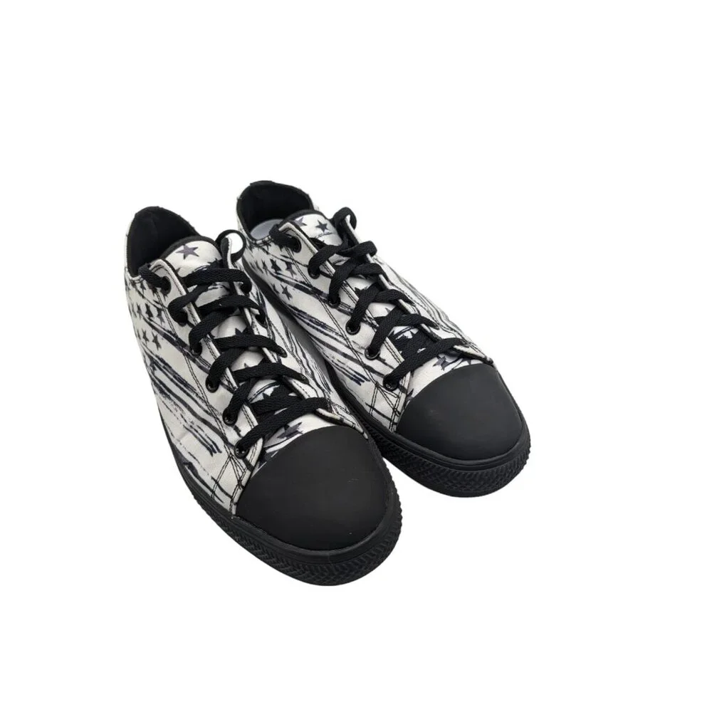 RAAD Shop Unisex Rock And Roll Black and White Stars and Stripes Low Top 12M